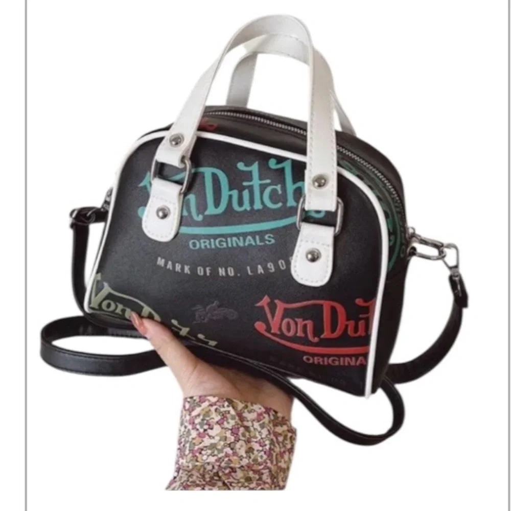 FASHION FAUX LEATHER VON DUTCH GRAFFITI BOWLING BAG - Picture 8 of 15